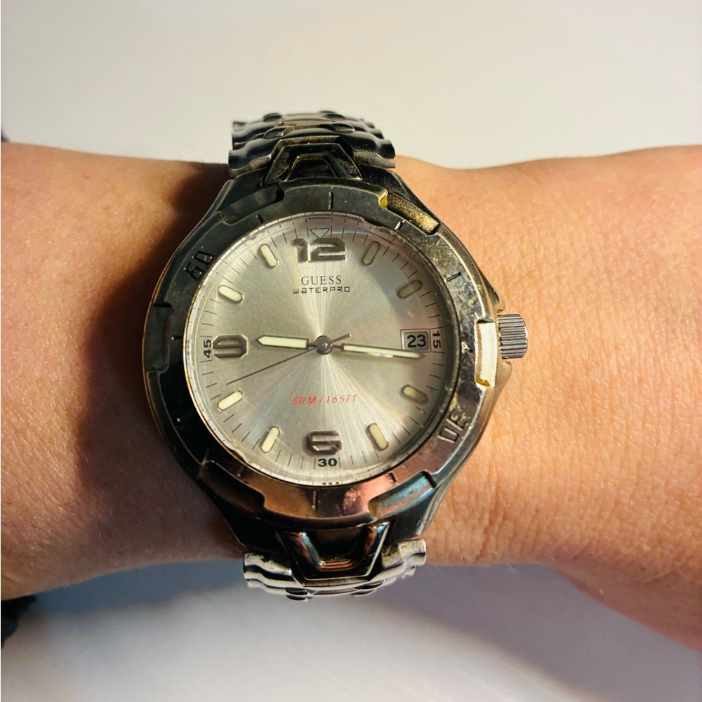 Guess Silver and Gold Men's Watch